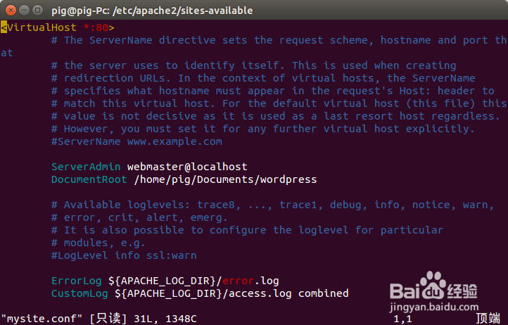 ubuntu本地安装wordpress