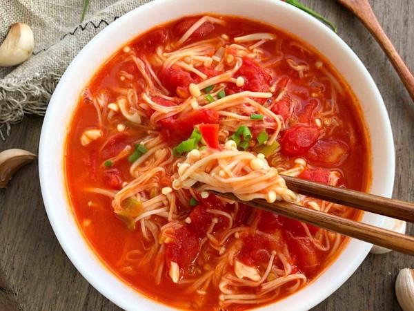 酸甜滋味番茄烩金针菇