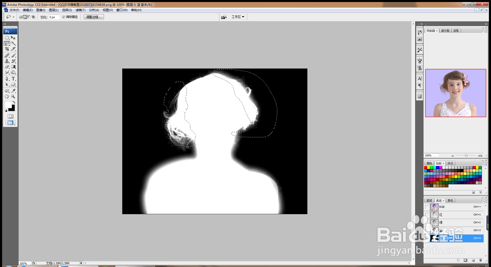 PS软件用通道工具抠图