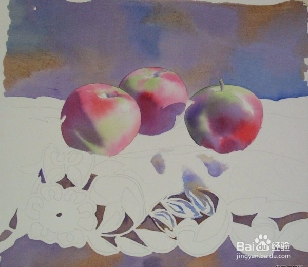 水彩苹果教程
