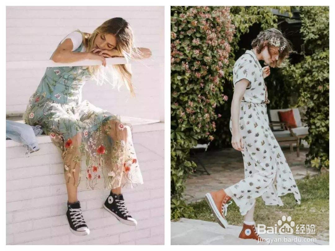 夏天,帆布鞋如何搭配裙子比较个性