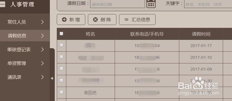 寺庙管理系统人事管理模块功能