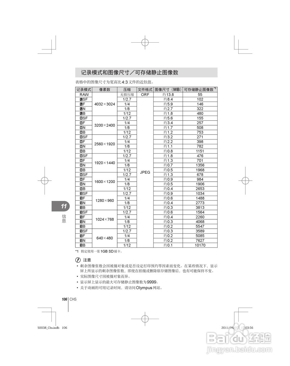 奥林巴斯E-PL3数码照相机使用说明书:[11]