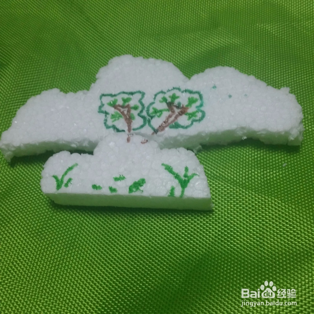 泡沫画森林绘画