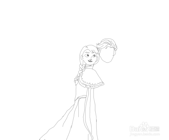 艾莎和安娜怎么画