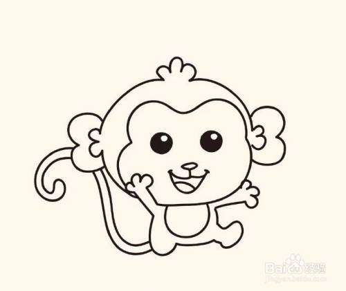 怎么画小猴子的简笔画