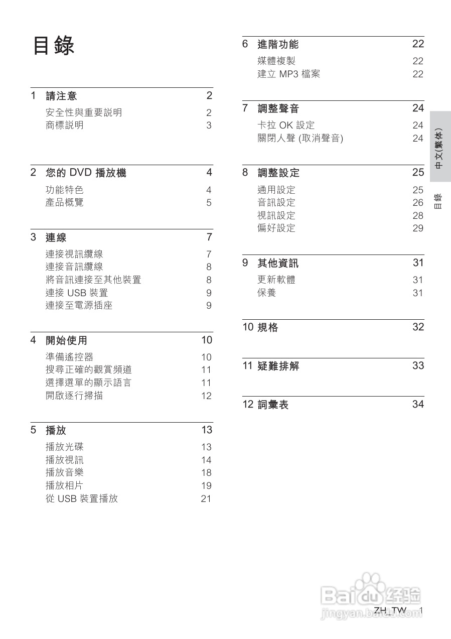 PHILIPS DVP335DK DVD播放机使用手册:[1]