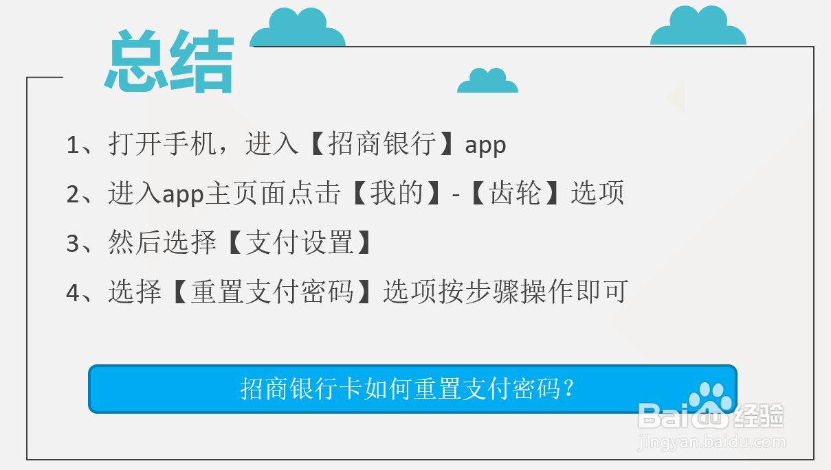 招商银行卡如何重置支付密码？