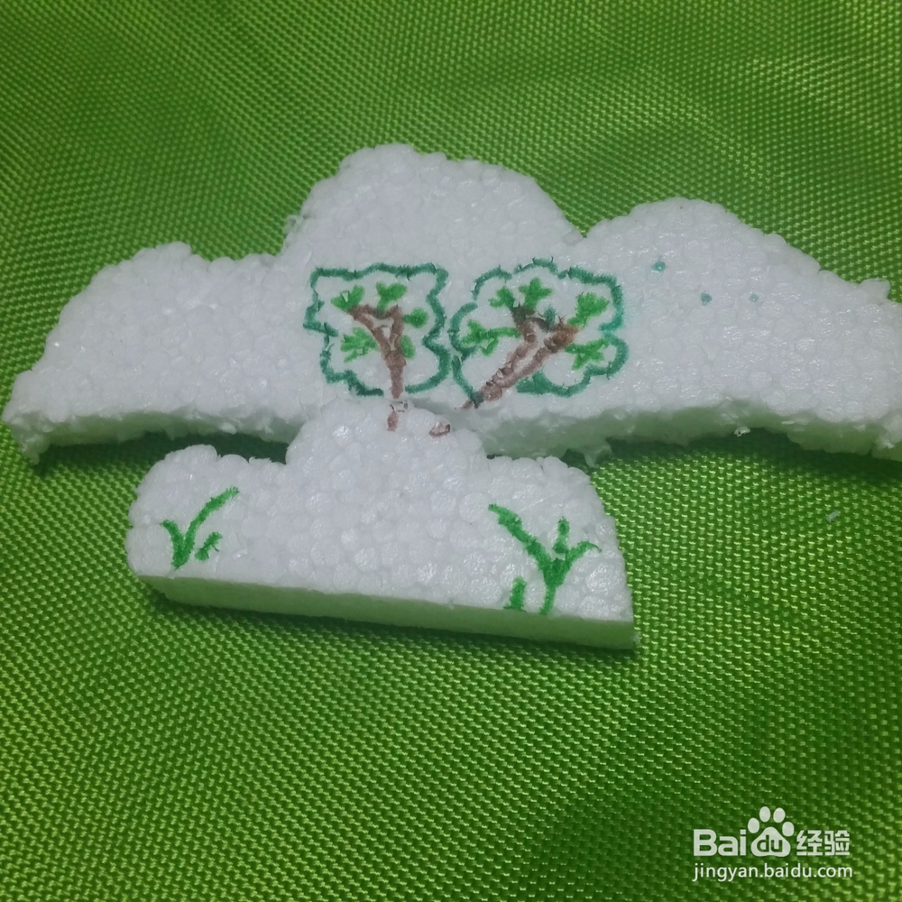 泡沫画森林绘画