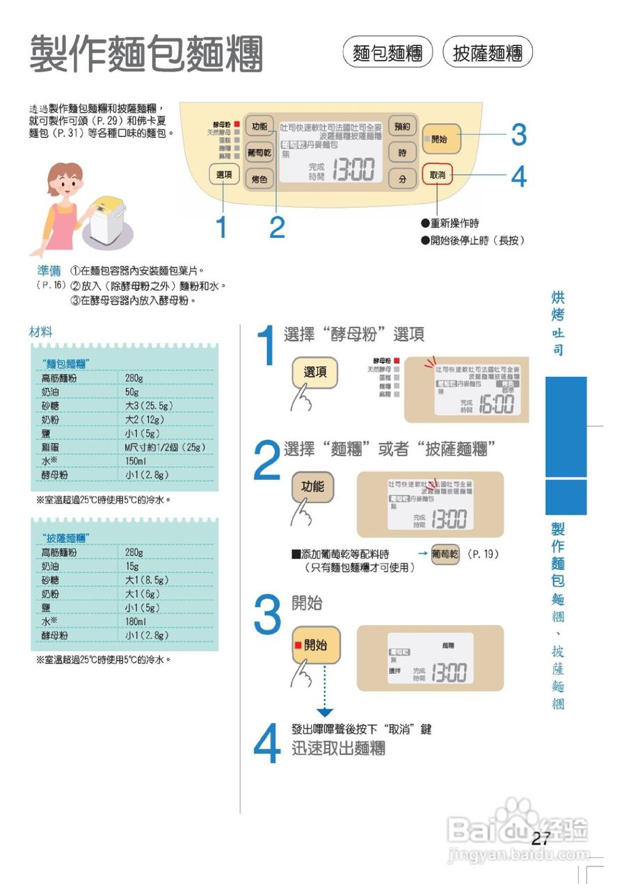 松下SD-BM101全自动制面包机使用说明书:[3]
