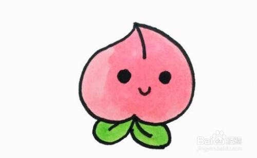 简笔画之卡通水蜜桃 百度经验