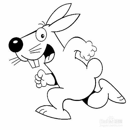 灰色的大牙兔子的简笔画
