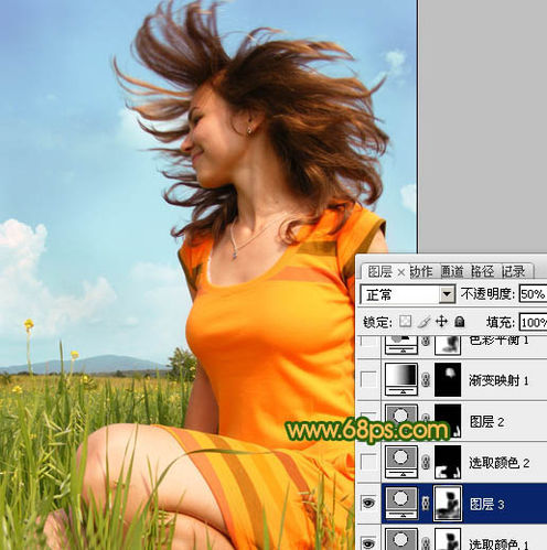 怎样用Photoshop调出偏灰人物图片柔美的青绿色