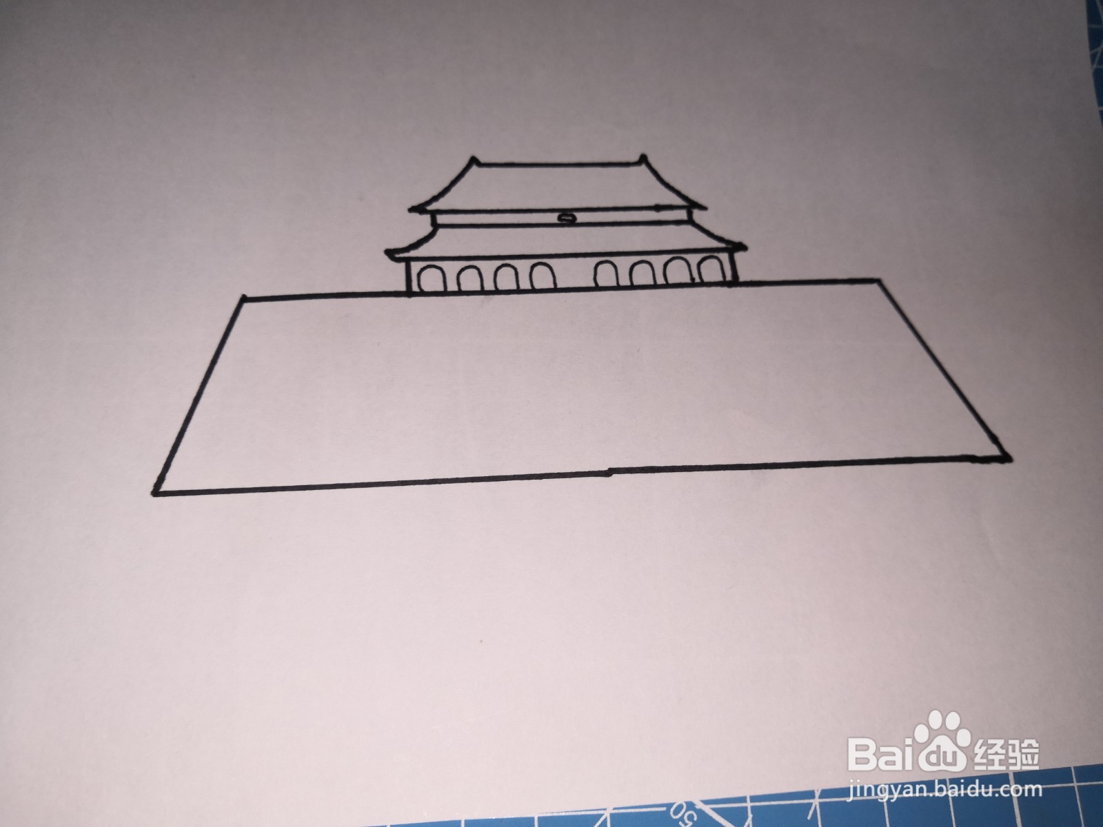 天安门简笔画涂色