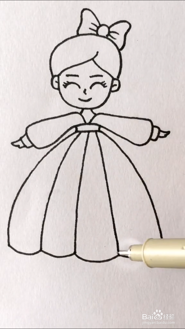 小姑娘的简笔画如何画