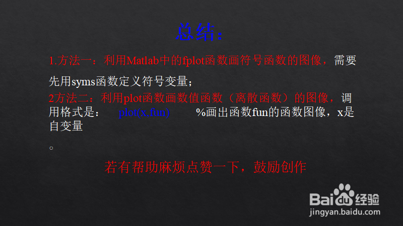 怎样利用Matlab画函数图