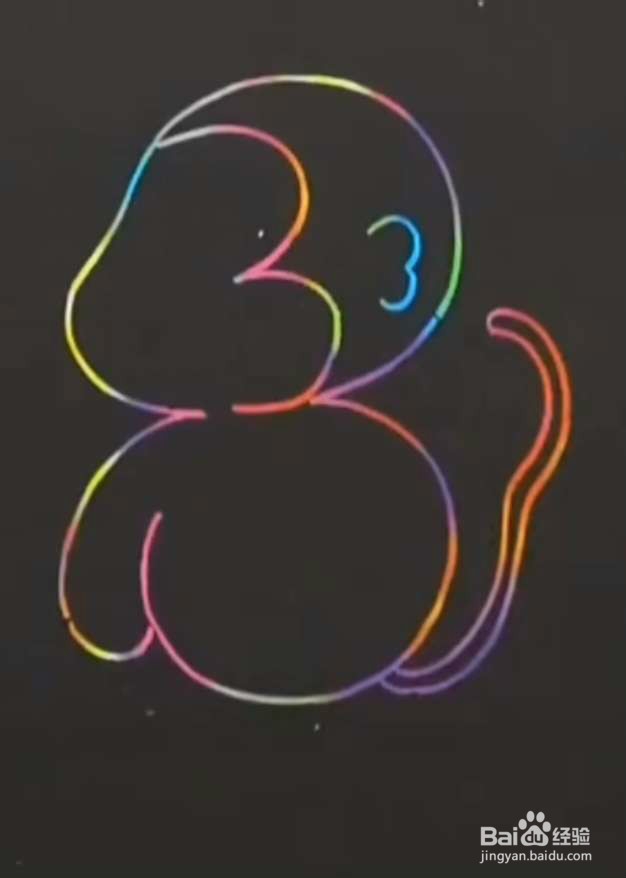 用数字“3”画猴子