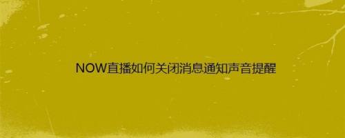NOW直播如何关闭消息通知声音提醒