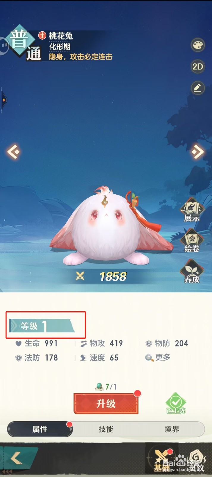 桃花师如何查看桃花兔的【等级】？