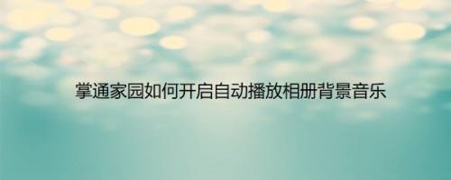 掌通家园如何开启自动播放相册背景音乐