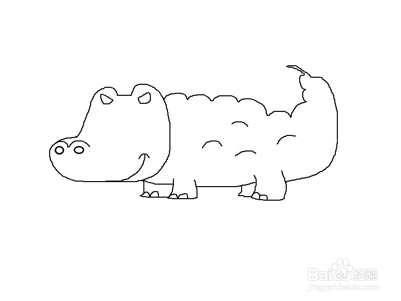 怎样画鳄鱼的简笔画