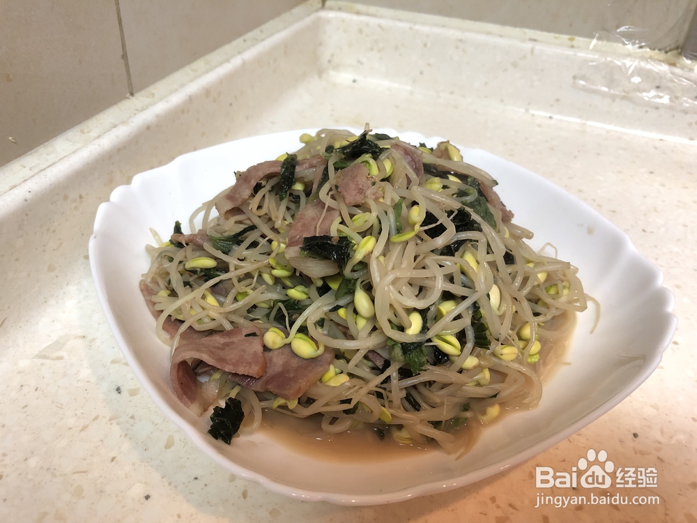 在家也能做的紫苏豆芽