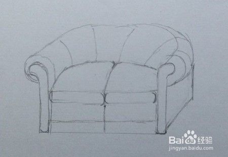 家具画法教程（5）画双人沙发的方法、步骤