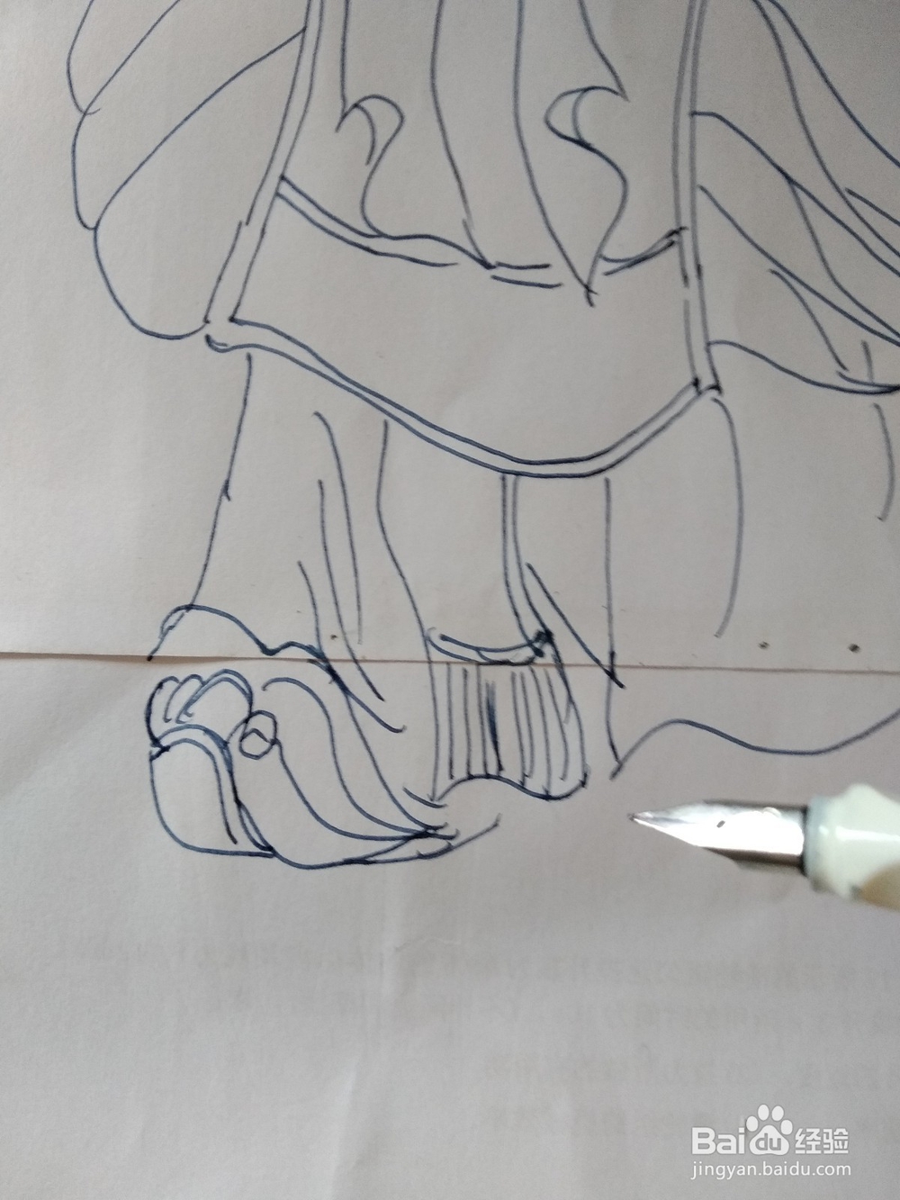 持香薰侍女的钢笔画法