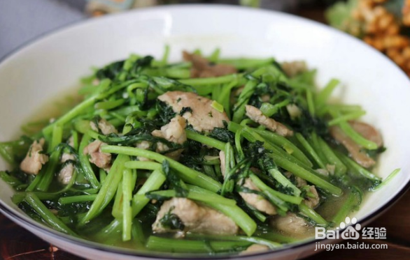 清淡茼蒿炒肉