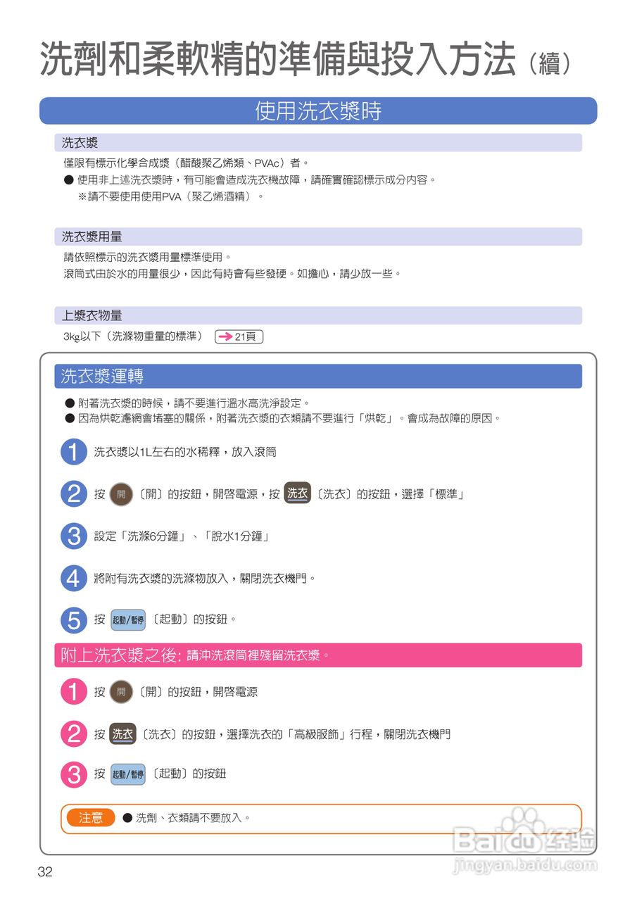 日立SF-BD3300TR洗衣机使用说明书:[4]