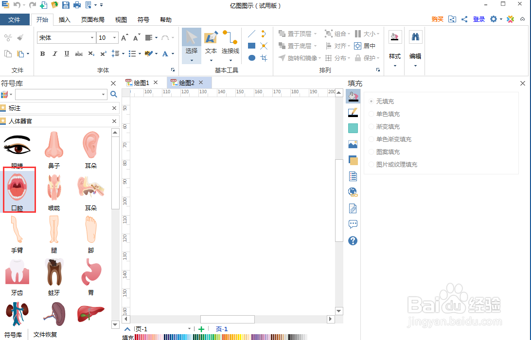 如何在亿图图示中创建口腔图