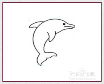 首先在画纸上,先画上一个四边形,在四边形的中间画上海豚的