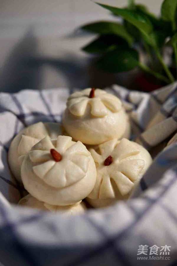 小花豆沙包的做法