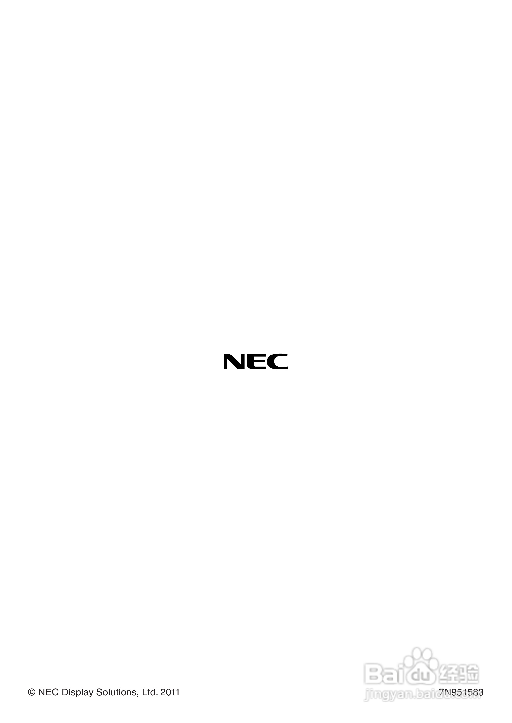 NEC NP-V300X+投影机使用说明书:[11]