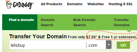 如何将域名转移到Godaddy