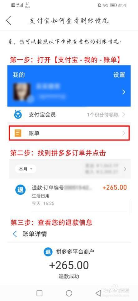 拼多多退款到支付寶如何查看到賬情況