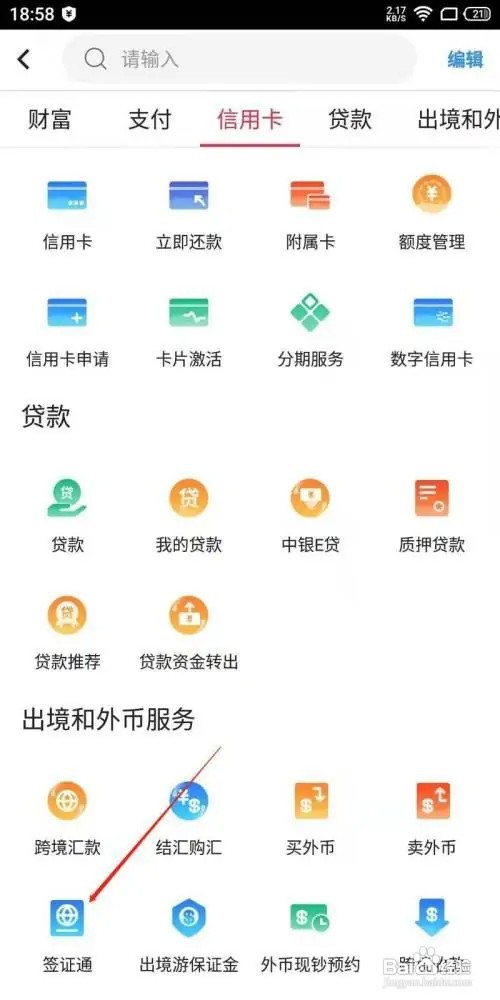 在什么地方打开中国银行签证通服务？
