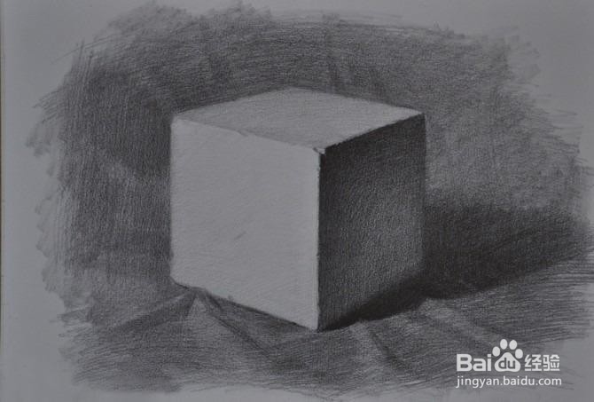 素描几何体正方体画法步骤图