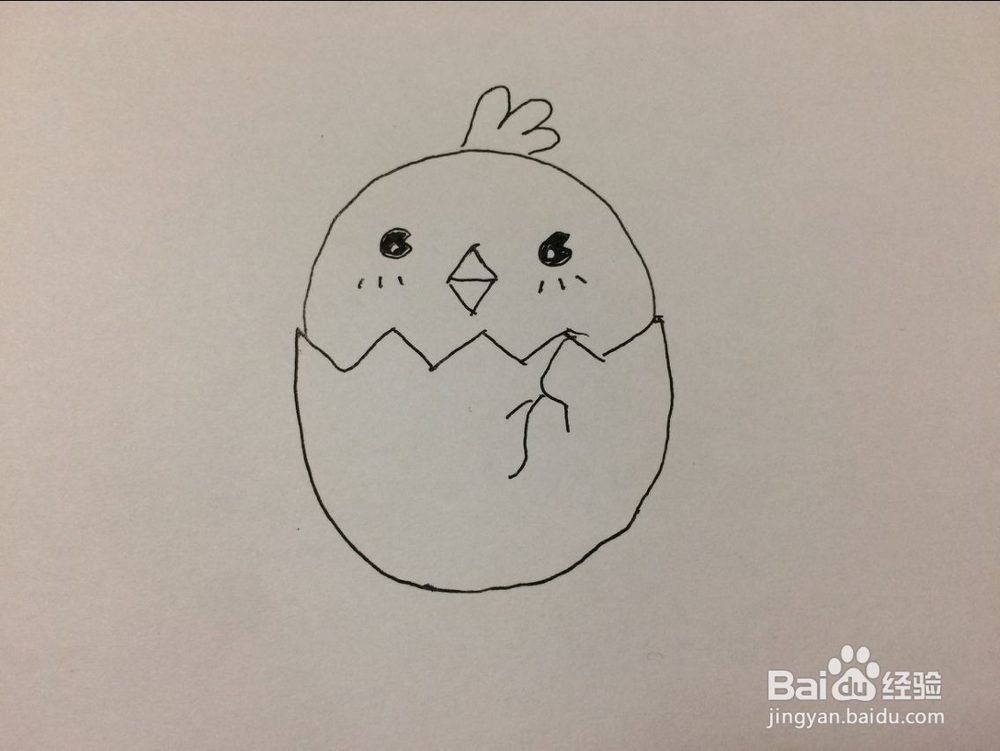 小鸡宝宝简笔画方法步骤图