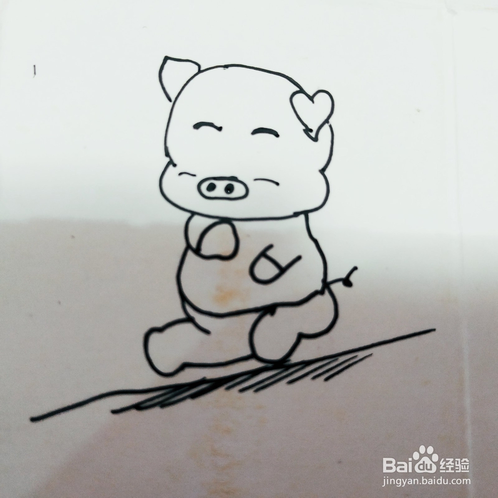 怎么来画一只卡通小胖猪简笔画呢？