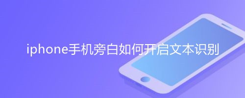 <b>iphone手机旁白如何开启文本识别</b>