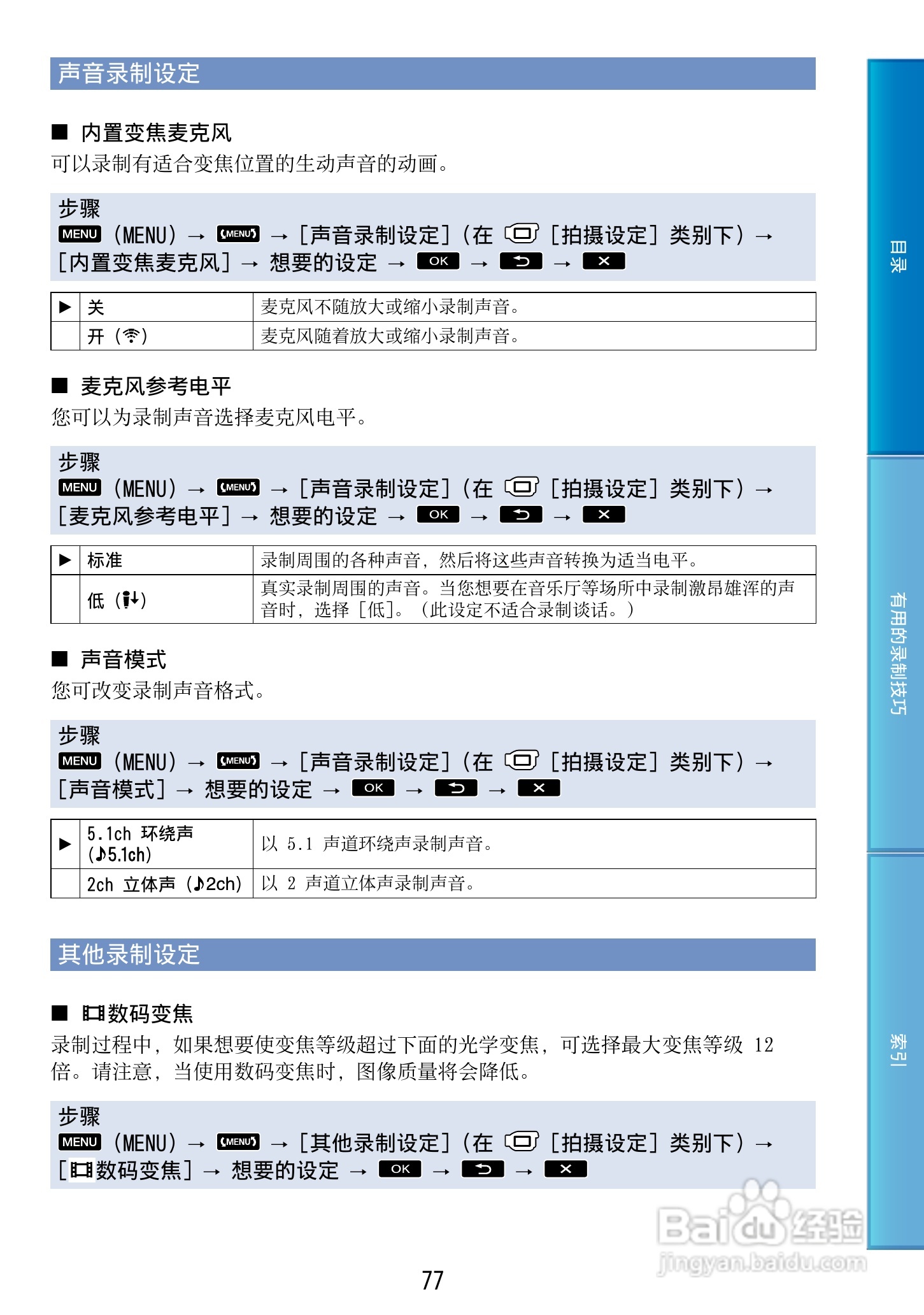 索尼HDR-CX500E 数码摄像机使用说明书:[8]