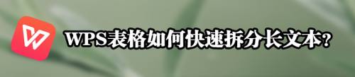 WPS表格如何快速拆分长文本
