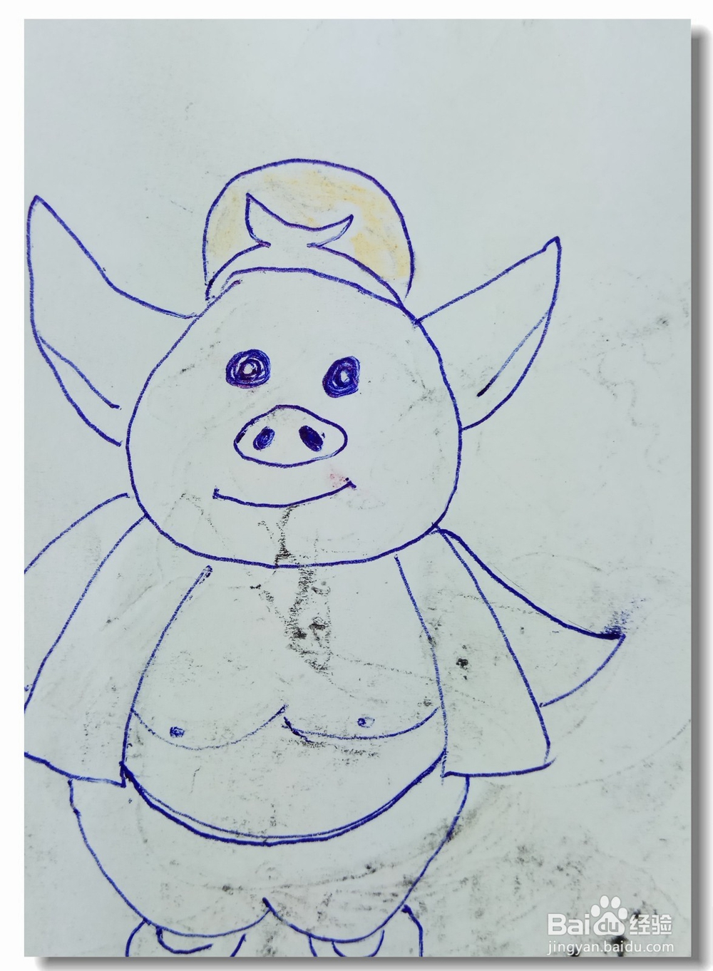 这样画简笔画“猪八戒来了”？