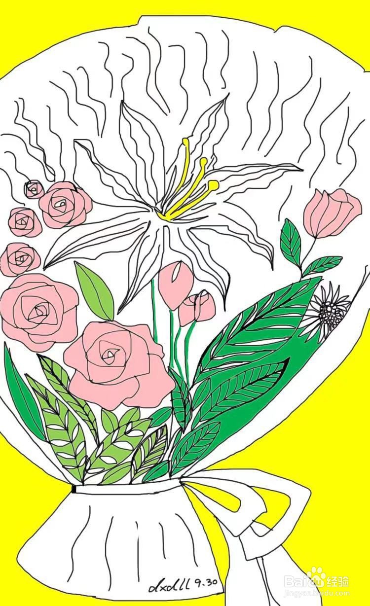 简笔画教程之花束