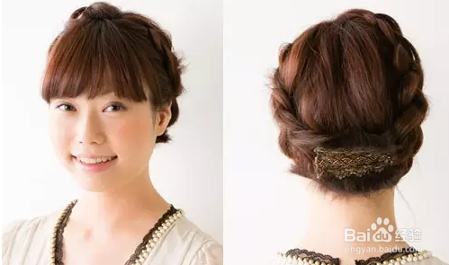 圆脸的美眉盘发步骤 看看哪个更美