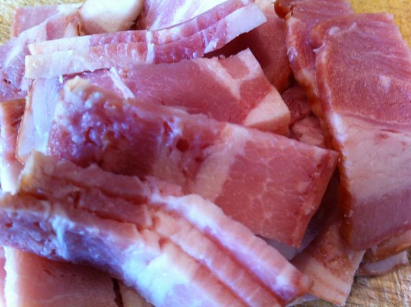 培根炒黄豆芽蒜苗