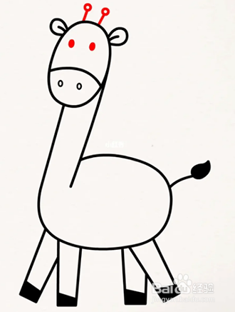 小孩画长颈鹿怎么画