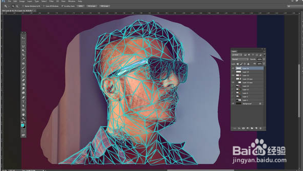 PS与AI结合把人物转为低多边形肖像
