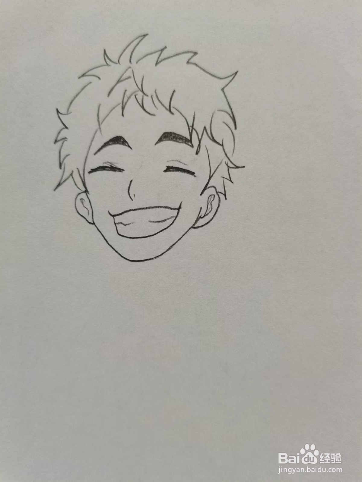 铅笔画帅气的男孩